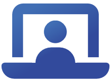 Icon of a user in a laptop screen